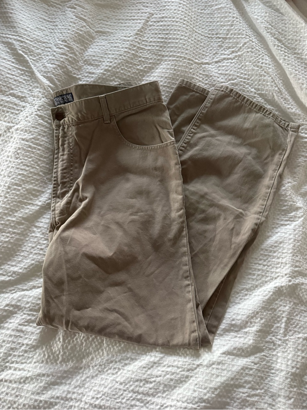 Structure Men's Khaki Chinos in Light Tan